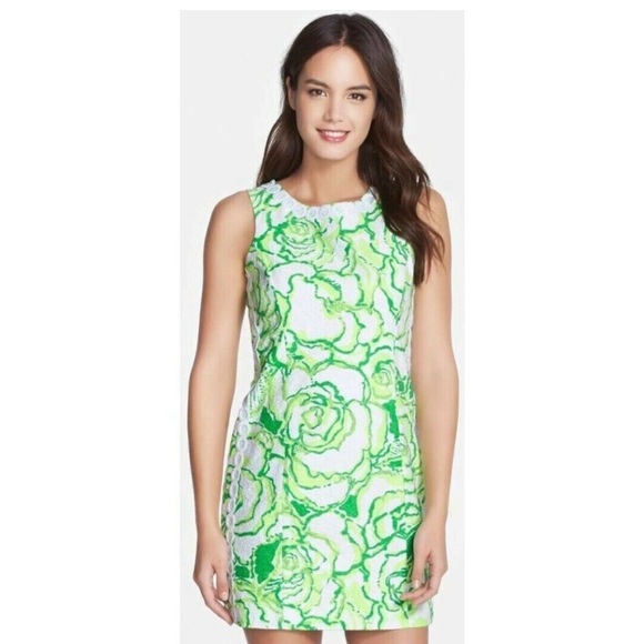 Lilly Pulitzer Mila Resort White Heart Breaker Shift Dress 00 100% Cotton Floral - Picture 3 of 9